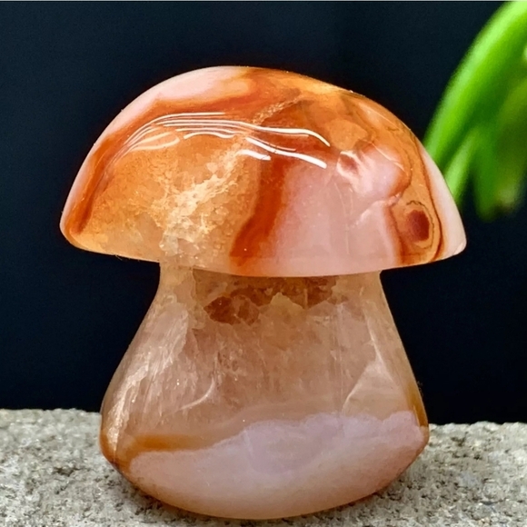 40G Natural Banded Silk Agate Mushroom Crystal Natural Gemstone Madagascar - Picture 10 of 13